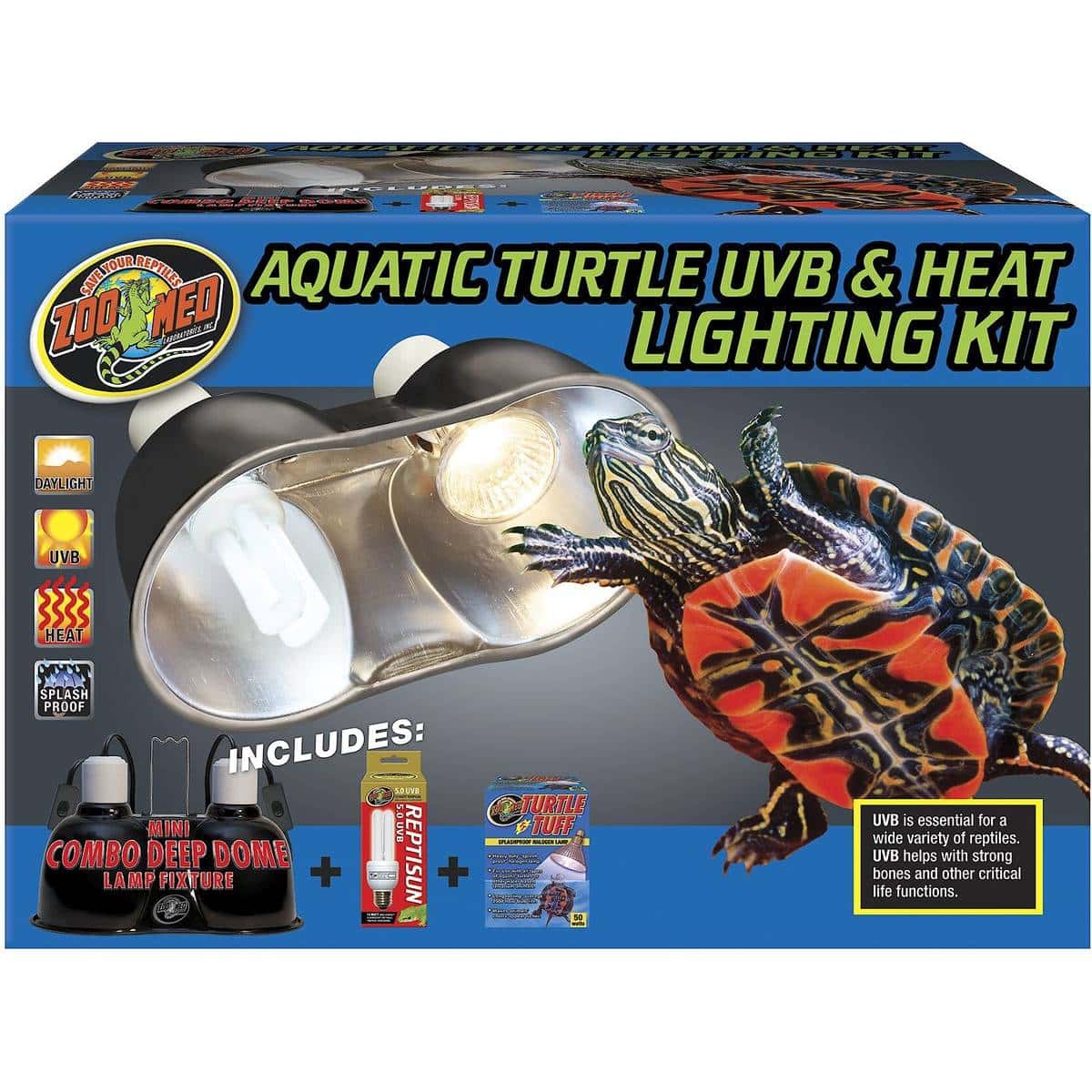 Kit d'éclairage UVB et thermique pour tortue aquatique Zoo Med