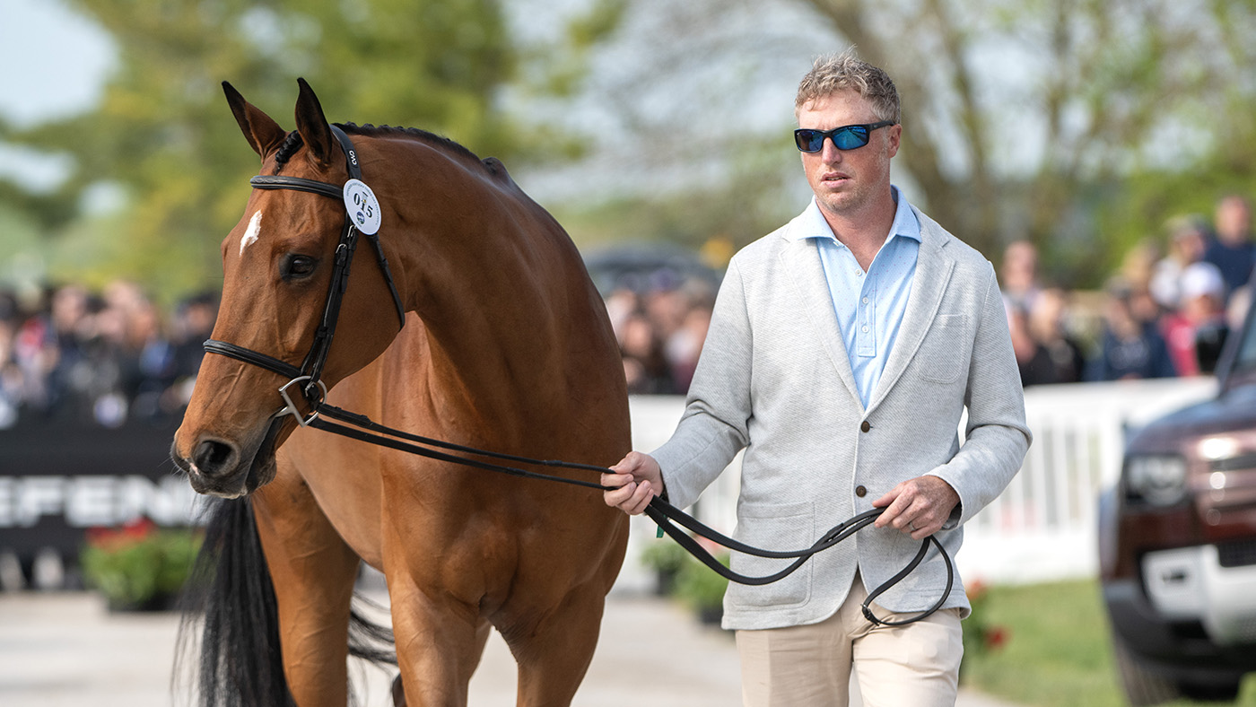 Trot-up final de l'événement de trois jours du Kentucky – un cheval abandonné