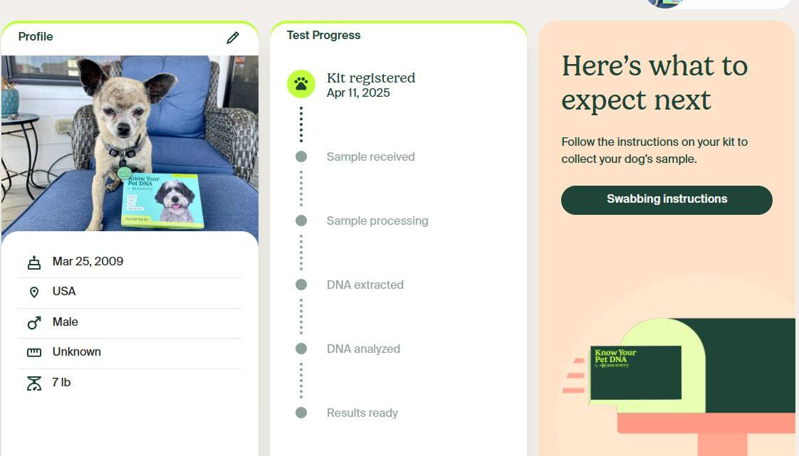 PGV Know Your Pet ADN par Ancestry Review - Profil