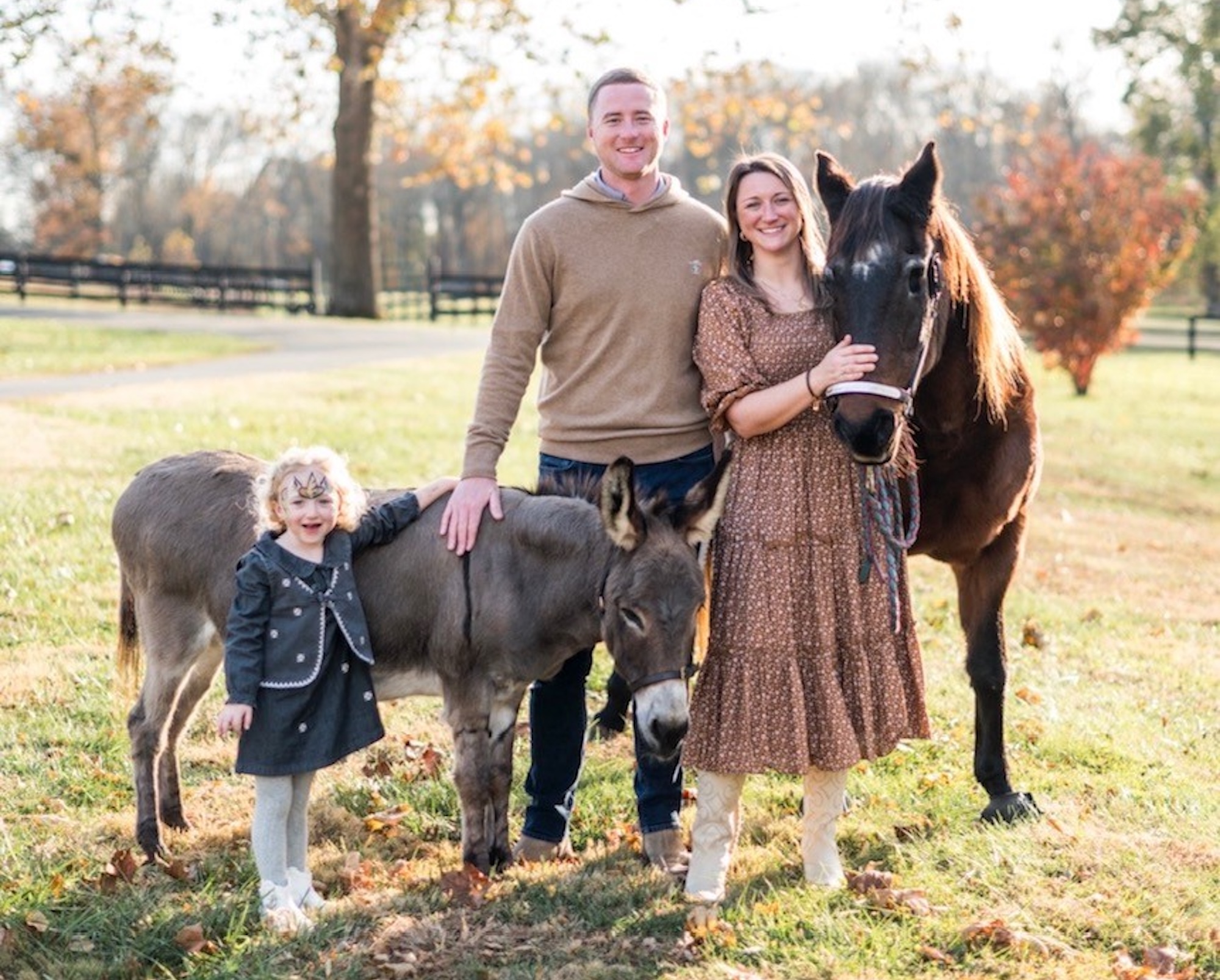 Paige et sa famille avec Fancy et Rosie
